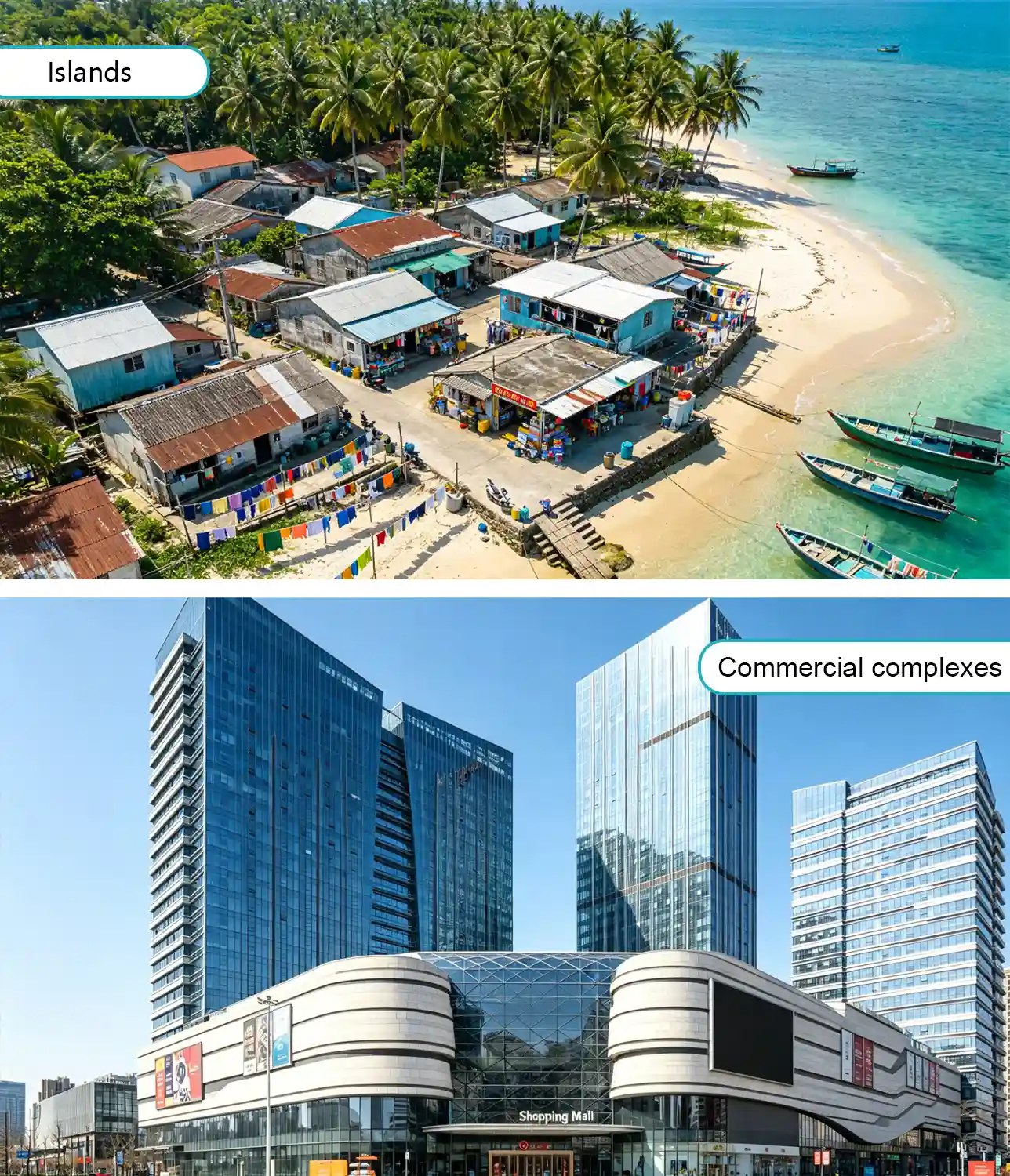 Islas y complejos comerciales